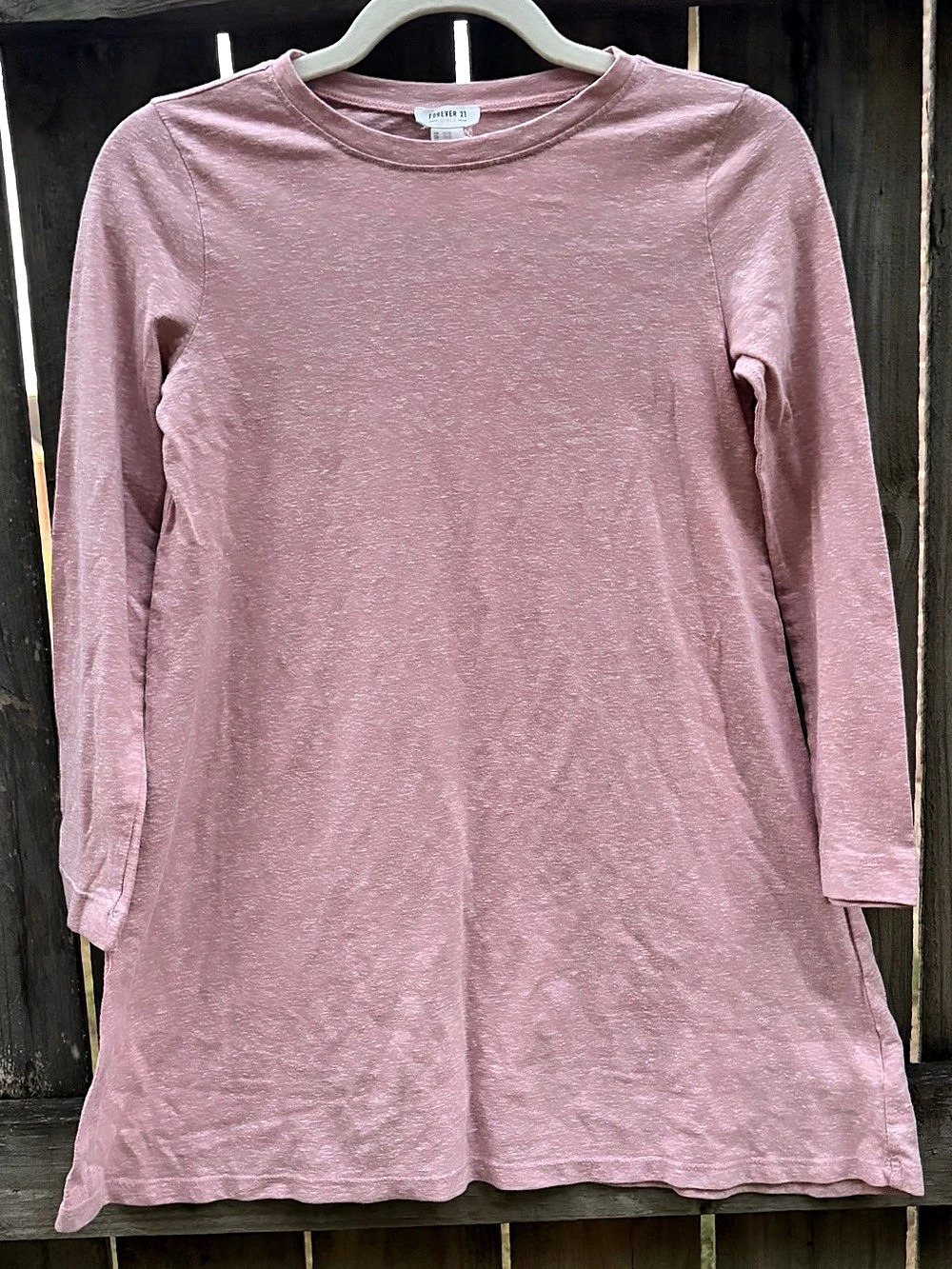 Forever 21 Girls 11/12 Dusty Pink Long Sleeve Tunic Top